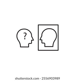 Self awareness icon Thin line art collection