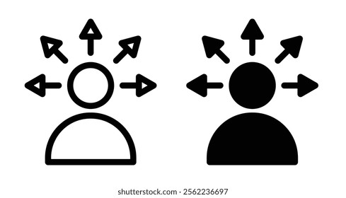 Self awareness Icons pack in outlined and flat versions