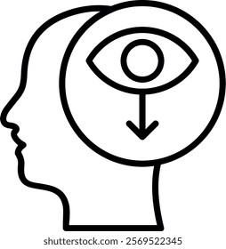 Self awareness Line Vector Icon Design
