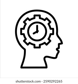 Self Awareness Line Vector Illustration On White Background.