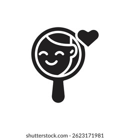Self Awareness Love Yourself Filled Icon Vector Illustration