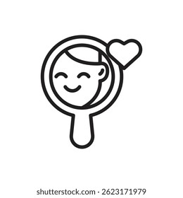 Self Awareness Love Yourself Icon Vector Illustration