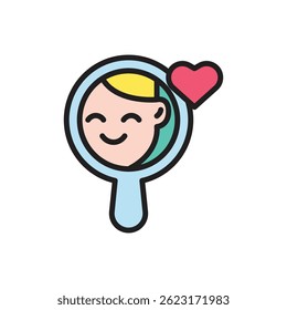 Self Awareness Love Yourself Icon Vector Illustration