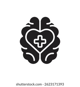 Self Awareness Mental Health Filled Icon Vector Illustration