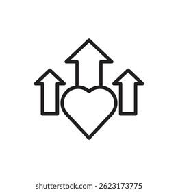 Self Awareness Motivate Outline Icon Vector Illustration