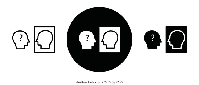 Self awareness outline icon collection or set. Self awareness Thin vector line art