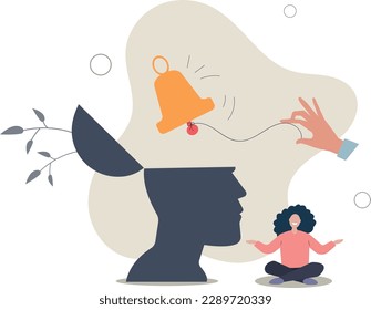 Self awareness, psychological state in individuality of behavior or feeling, self acceptance or personality concept.flat vector illustration.