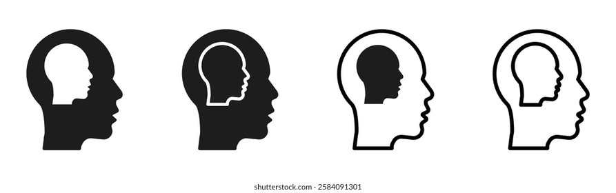 Self awareness vector icons set