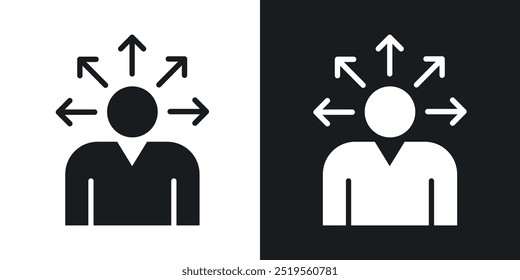 Self awarenessline vector icon set in solid and outline style.