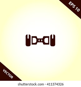 self balancing electric scooter flat icon. two wheeled board vector illustration
