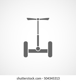Self Balancing Electric Scooter Flat Icon On White Background