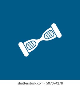 Self Balancing Electric Scooter Flat Icon On Blue Background