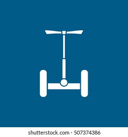 Self Balancing Electric Scooter Flat Icon On Blue Background