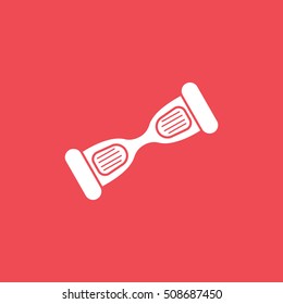 Self Balancing Electric Scooter Flat Icon On Red Background