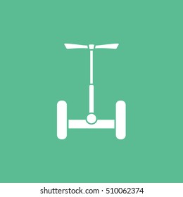 Self Balancing Electric Scooter Flat Icon On Green Background