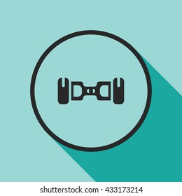 self balancing electric scooter icon. two wheeled board sign vector illustration