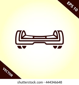 self balancing electric scooter icon. two wheeled board sign vector illustration