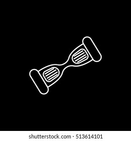 Self Balancing Electric Scooter  Line Icon On Black Background