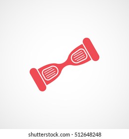 Self Balancing Electric Scooter Red Flat Icon On White Background