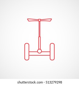 Self Balancing Electric Scooter Red Line Icon On White Background