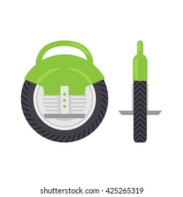 Self Balancing Electric Unicycle concept. Vector illustration for modern urban transportation vehicle.
