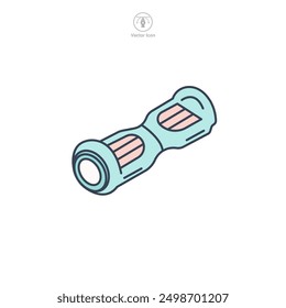 Selbstausgleichender Roller, Hoverboard-Symbol, Vektorgrafik einzeln auf weißem Hintergrund