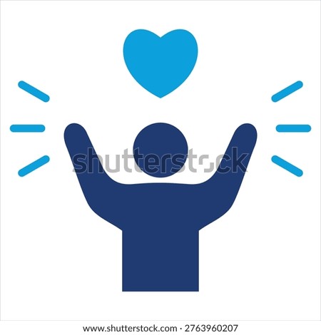 Self Belief Flat Blue Icon Collection