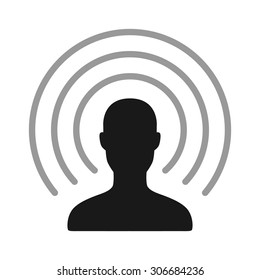 Self broadcasting or live streaming flat vector icon for apps and websites