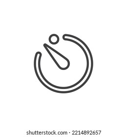 Self camera timer line icon. linear style sign for mobile concept and web design. Self-Timer Mode outline vector icon. Symbol, logo illustration. Vector graphics