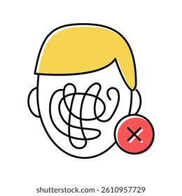 self cancellation color icon vector. self cancellation sign. isolated symbol illustration