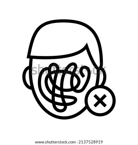 self cancellation line icon vector. self cancellation sign. isolated contour symbol black illustration