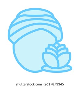 Self Care blue color, mini illustration icon, related to relaxation, spa, wellness and more. Vector EPS 10 for modern concept, print, UI, UX kit, web and app development