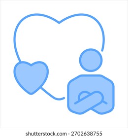 Ilustración vectorial de icono azul de autocuidado