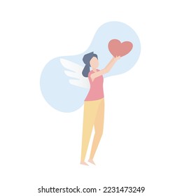 self care and self compassion concept,Power of Being Kind to Yourself,Be generous and be kind to pass on love,Vector illustration.