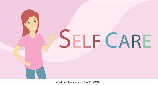 Self Care Concepttext Vector Illustration Stock Vector (Royalty Free ...