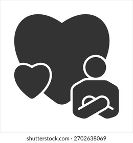 Ilustración vectorial de icono de glifo de autocuidado
