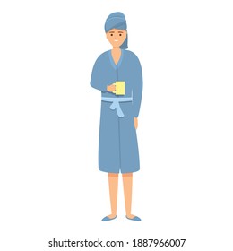 Self care hot tea icon. Cartoon of self care hot tea vector icon for web design isolated on white background
