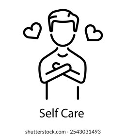 Self care icon in linear style 