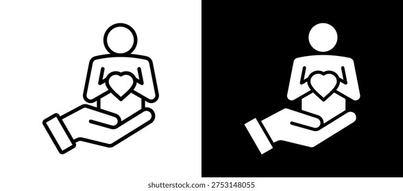 Self Care Icon Whiteblack Vector Illustration