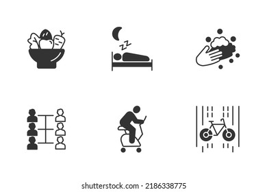 Self care icons set . Self care pack symbol vector elements for infographic web