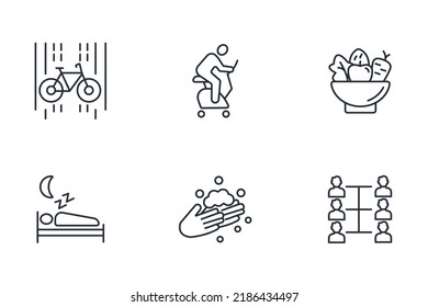 Self care icons set . Self care pack symbol vector elements for infographic web