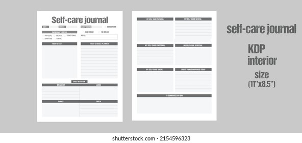 self- care journal and self care planner template 