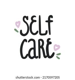 Self Care Lettering Vector Image Poster Stock Vector (Royalty Free ...