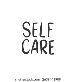 Self Care - lettering vector isolated on white background