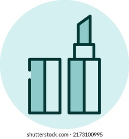 Self care lipstick, illustration, vector on a white background.