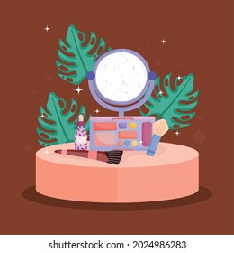 self care makeup mirror and eyeshadow