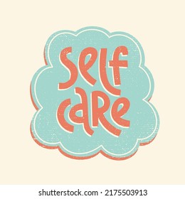 Self Care Mental Health Slogan Stylized Stock Vector (Royalty Free ...