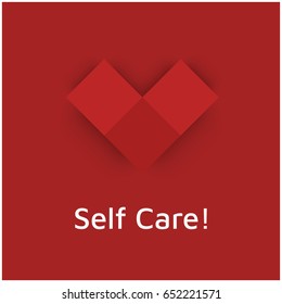 Self Care Motivational Feel Good Poster With Heart Icon
