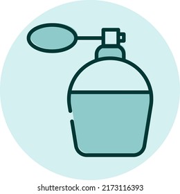 Self care perfume, illustration, vector on a white background.