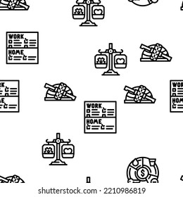 Self Care Procedure And Life Task vector seamless pattern thin line illustration